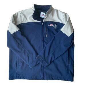 Mens 2XL New England Patriots Coat Jacket Authentic NFL Blue Full Zip Excellent!